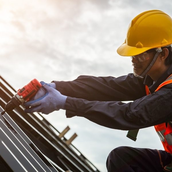 Commercial roof repair specialists in action