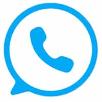 A blue phone handset icon inside a blue speech bubble, representing a communication or call application.